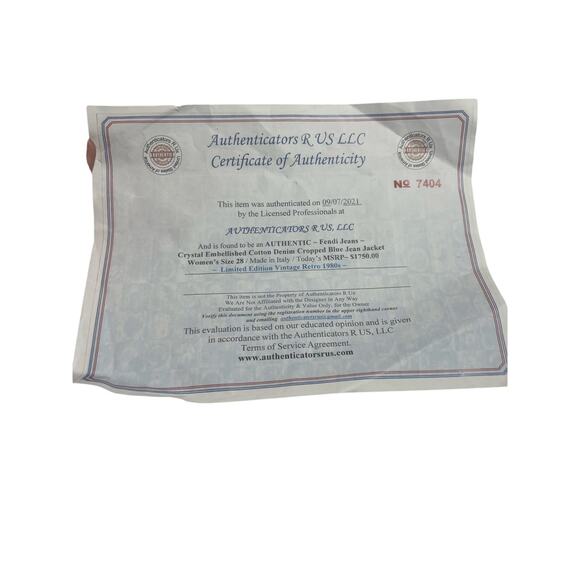 Vintage Fendi Jeans Roma Amor 100% cotton Italian Made SZ 6 Crystal Celeb Style - Picture 12 of 12